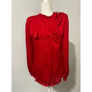 Giorgio Armani Red button front blouse long sleeve 40/4
